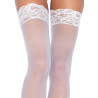 Leg Avenue Bas avec dentelle - Blanc Grande Taille